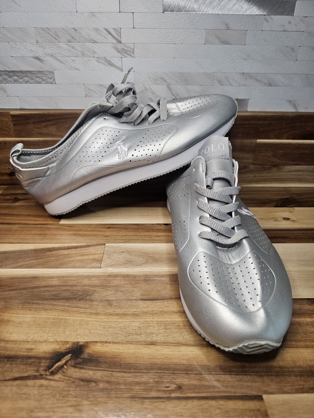 Polo by Ralph Lauren Silver Metallic Women's Sneakers S12